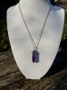 Nyaklánc ametiszt csúcs medállal (nemesacél)
