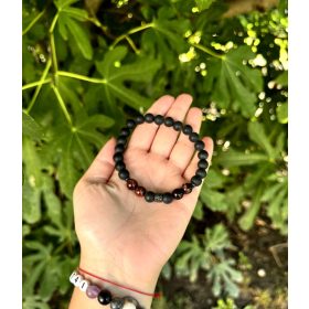 Lávakő + macskaszem + ónix férfi karkötő