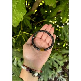 Lávakő + tigrisszem férfi karkötő