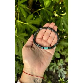 Lávakő + türkiz férfi karkötő