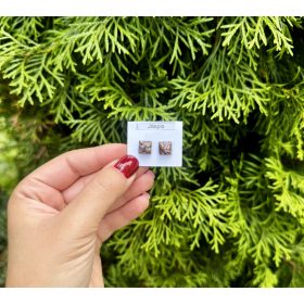 Jáspis nemesacél fülbevaló