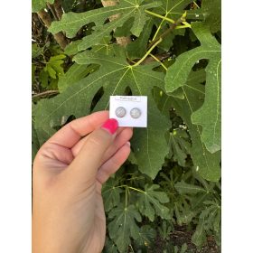 Kalcedon nemesacél fülbevaló