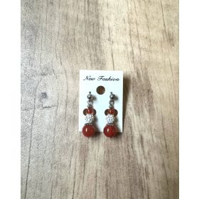 Karneol nemesacél fülbevaló