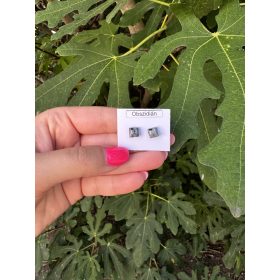 Hópehely obszidián nemesacél fülbevaló