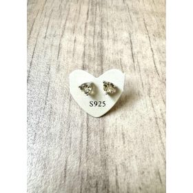 Citrin szív alakú nemesacél fülbevaló