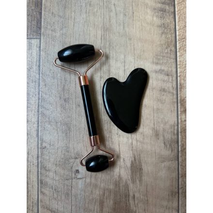Obszidián gua sha + arcroller