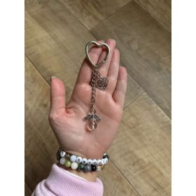 Kulcstartó hegyikristály angyalkával