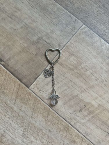 Kulcstartó hegyikristály angyalkával